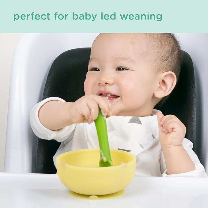 Olababy 100% Silicone Suction Bowl with Lid for Independent Feeding | First Stage Self Feeding Essential for Toddlers and Kids| Baby Led Weaning Snack Feeder | Food Container and Storage | (Blueberry)