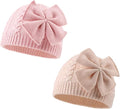 JANGANNSA Winter Warm Knitted Baby Hat for Girls Cotton Lined Infant Toddler Hat Autumn Cute Bow Classic Girls Beanie 0-6Y