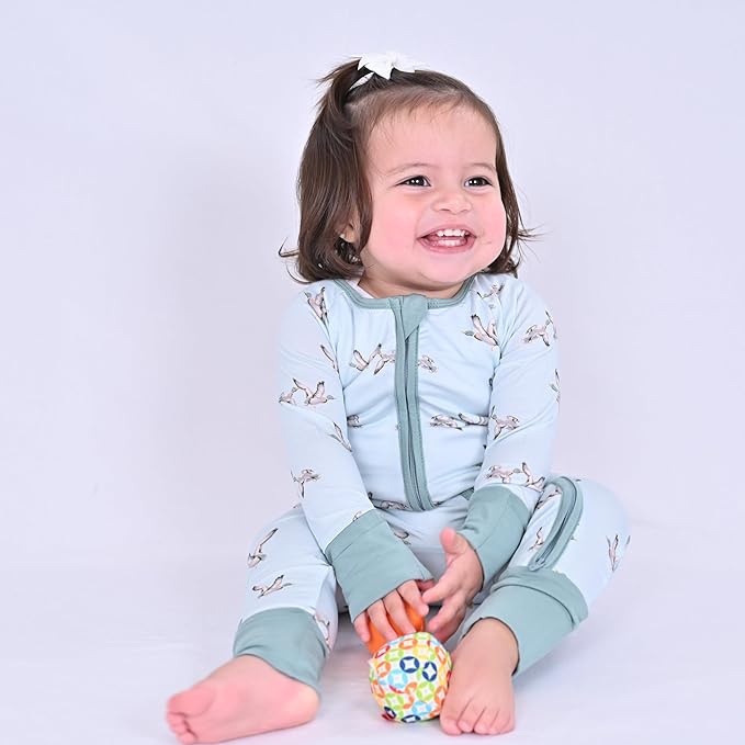 LollyBanks Baby Pajamas, 2-Way Zipper Romper, 95% Viscose Made from Bamboo and 5% Spandex, Baby Sleepers