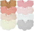 EllieHouse Baby Bibs for Girls Boys 8 Pack Muslin Drool Teeth Drooling Teething Bibs Muslin Cotton for Toddler Infant