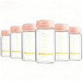 Breast Milk Storage Bottles 240ml 8oz BPA-Free Leak-Proof Baby Bottle for Breastmilk Storage Wide Neck Bottles with Screw Ring Sealing Disk Breastfeeding (Pink, 240ml-6Packs)