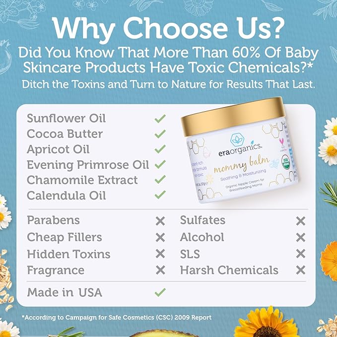 Era Organics Calendula Cream for Babies - Soothing & Nourishing Baby Moisturizer with Cocoa Butter, Rosemary & More - Face & Body Cream for Sensitive Skin, Made in USA