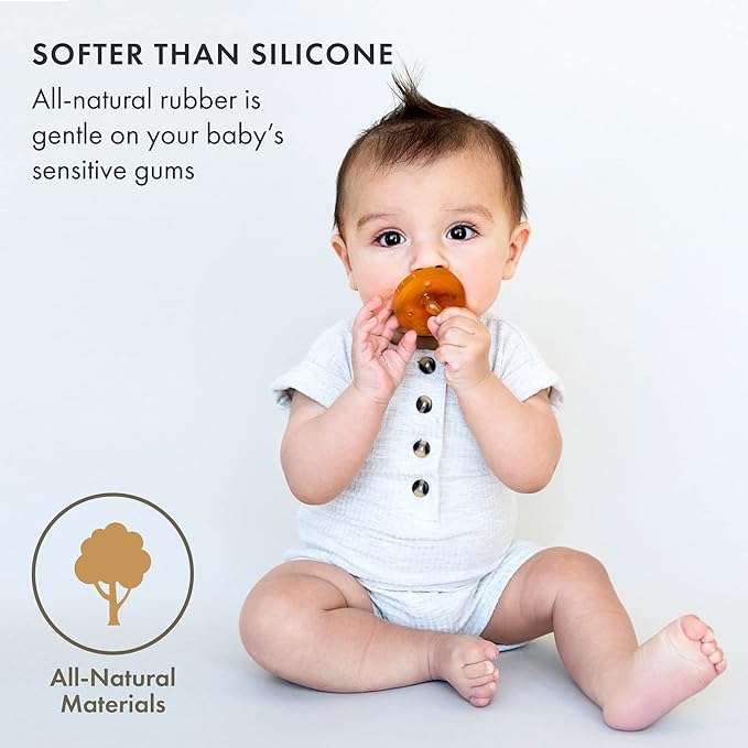 Natursutten Pacifiers 6-12 Months - 1-Pack Original Shield Orthodontic Nipple Natural Rubber Safe & Soft BPA-Free Pacifiers for Breastfeeding Babies - Newborn Pacifiers Made in Italy