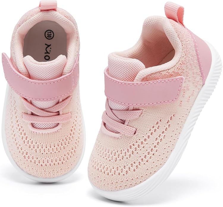 MORENDL Toddler Sneakers Baby Boys & Girls Barefoot Shoes Lightweight Breathable Walking Running Tennis Athletic Sport Shoes