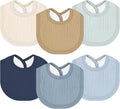Muslin Baby Bibs 6 Pack for Unisex Girls & Boys, Adjustable Soft Cotton Baby Bibs for Drooling and Teething