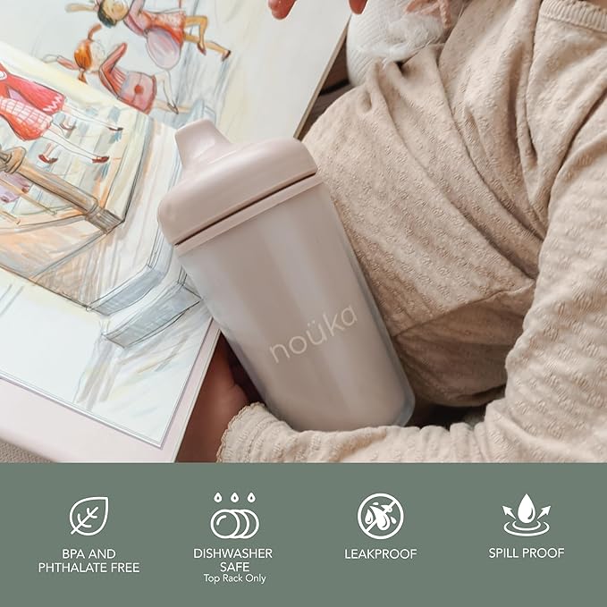 nouka Insulated Non-Spill Sippy Cup | Leak Proof and Easy Grip | Keeps Drinks Hot or Cold | Deep Ocean