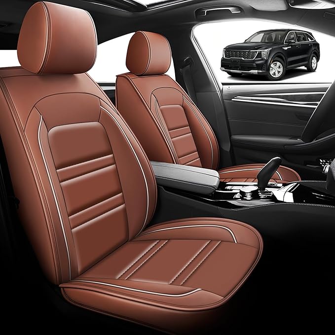 Seat Cover for kia Sorento 2003-2025 | Car Seat Covers Front Seats, Waterproof Seat Protectors, Automotive Front Seat Covers (Front Seat, Coffee)