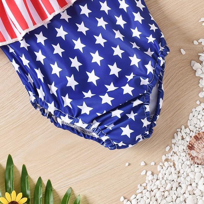 Toddler Baby Girls Ruffles Bikini One Piece Swimsuits Floral Off Shoulder Swimwear Beach Bathing Suit