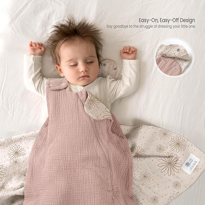 lulumoon Sleep Sack Muslin for Baby: Cotton Wearable Blanket for 3-9 Months - Soft Lightweight Ideal for Nursery Lounge Nighttime Naptime 6-12 Months