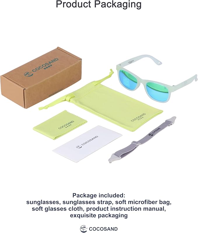 COCOSAND Flexible Baby Sunglasses with Strap Polarized UV Protection for Toddler Infant Newborn Boy Girl Age 0-24 Months