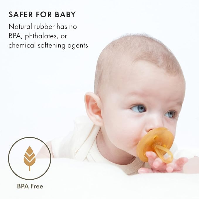 Natursutten Pacifiers 6-12 Months - 1-Pack Original Shield Round Nipple Natural Rubber Safe & Soft BPA-Free Pacifiers for Breastfeeding Babies - Newborn Pacifiers Made in Italy