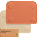 KeaBabies 2-Pack Silicone Placemats for Toddlers - 12x9 Non Slip Suction Baby Silicone Placemat for Kids Eating, Easy to Clean, Busy Travel Baby Mat for Dining Table, Food Grade/BPA-Free (Terracotta)