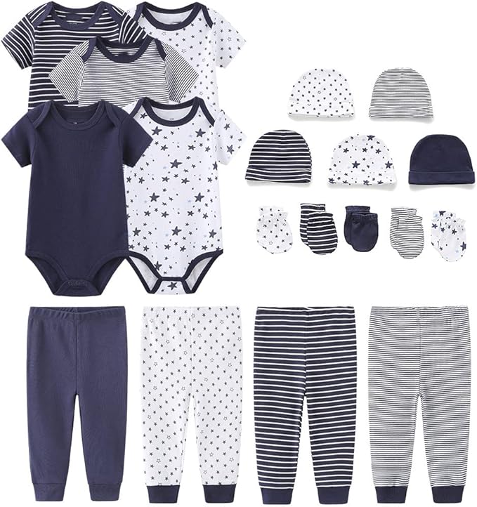 Chamie Newborn Baby Cute Design Bodysuit Short Sleeve One-Piece Baby Clothes for Boys and Girls