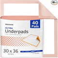 McKesson Underpads Disposable Bed Pads 30" x 36" [40 Count], Heavy Absorbency, Ultra Incontinence Chux Pads for Adults, Elderly, and Baby, Pee Pads