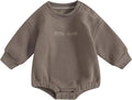 VISGOGO Newborn Infant Baby Boy Girls Oversized Romper Little Dude Sweater Onesie Coming Home Outfit Neutral Clothes