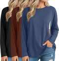 3 Pack Women's Nursing Breastfeeding Tops, Long Sleeve Maternity Shirts Oversize Hidden Zipper Pregnancy Clothes