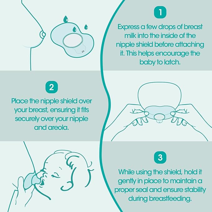 CheriBaby Nipple Shield, Contact Nipple Shield for Breastfeeding with Difficulty Sucking or Flat or Inverted Nipples, 1 Pair with Carrying Case, 100% Food Grade Silicone, BPA/BPS Free, 20mm