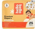 Hello Bello Diapers, Size 3 (14-24 lbs) Wild Cats, 25 Count of Premium Disposable Baby Diapers, Hypoallergenic with Soft, Cloth-Like Feel