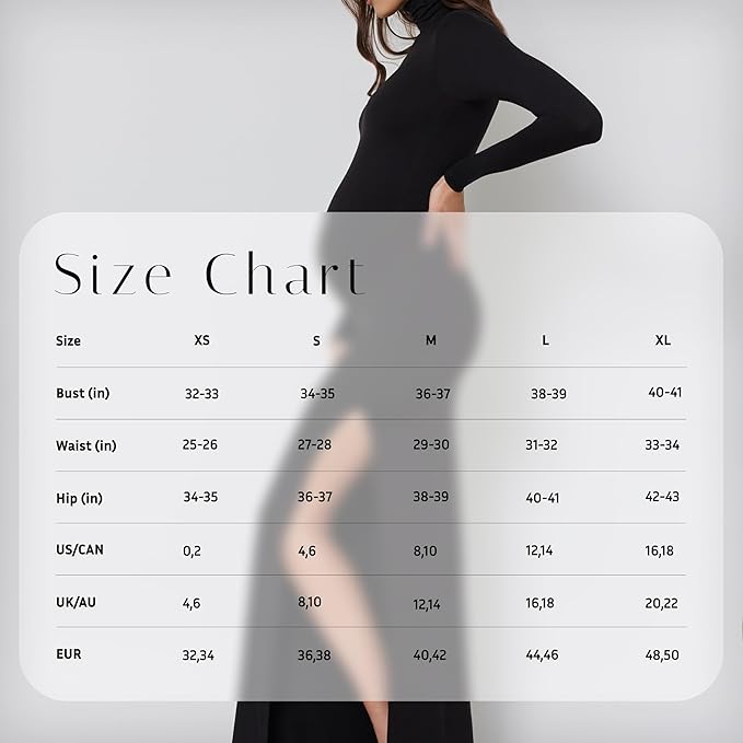 BUMPSUIT Maternity Maxi Dress Thigh High Slit, Women Long Sleeve Soft Stretchable Fabric Turtleneck Bodycon Pregnancy Dress