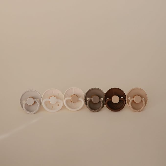 FRIGG SilkySoft Silicone Baby Pacifier 6-Pack Earthy Wonder | Made in Denmark | BPA-Free (0-6 Months)