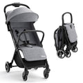 INFANS Ultra-Compact Fold Airplane Ready Travel Stroller, One-Hand Gravity Fold Near Flat Recline Seat, Foldable Toddler Stroller for Infant 0-36 Month