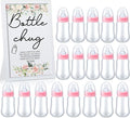 Roowest Bottle Chug Baby Shower Game Favors Including Flower Theme Bottle Chug Game Wooden Sign and 18 Pcs Pink Baby Bottles for Baby Shower Game Gender Reveal Party Supplies