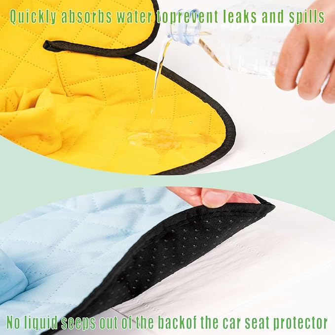 MOOB Waterproof Car Seat Protector - 2 Pack Premium Carseat Liner for Babies & Toddlers, Machine Washable & Quick-Dry, Anti-Slip Backing, Potty Training Pad for Infant Car Seat & Stroller (Purple)