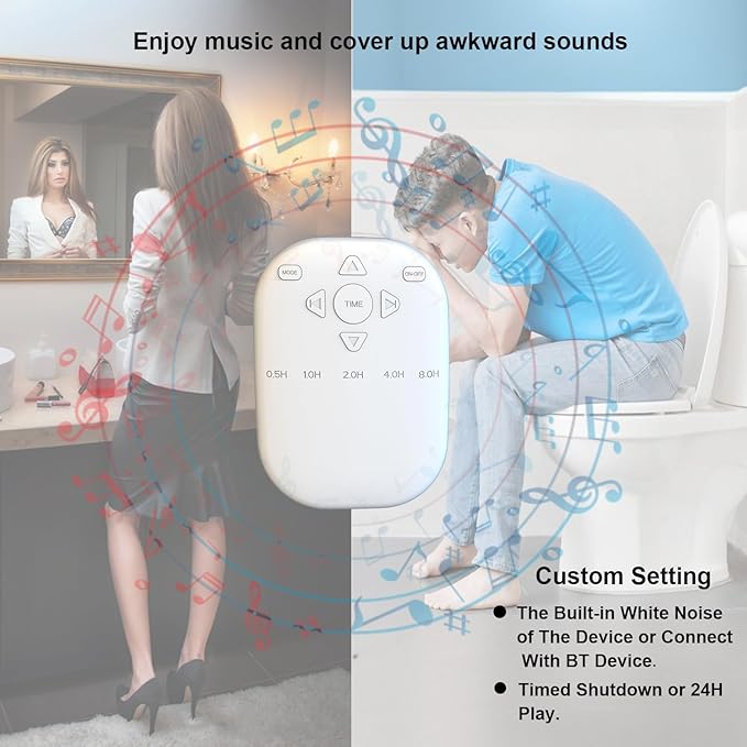 White Noise Machine, Wireless Connect with 36 Relaxing Sounds Including Nature and White Noise, Small Speaker for Home, Office, Hotel, Toilet, Portable Travel