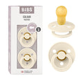 BIBS Pacifiers Colour Collection | Natural Rubber Baby Pacifier | Set of 2 BPA-Free Soothers | Made in Denmark | 18+ Months (Pack of 2) | Ivory