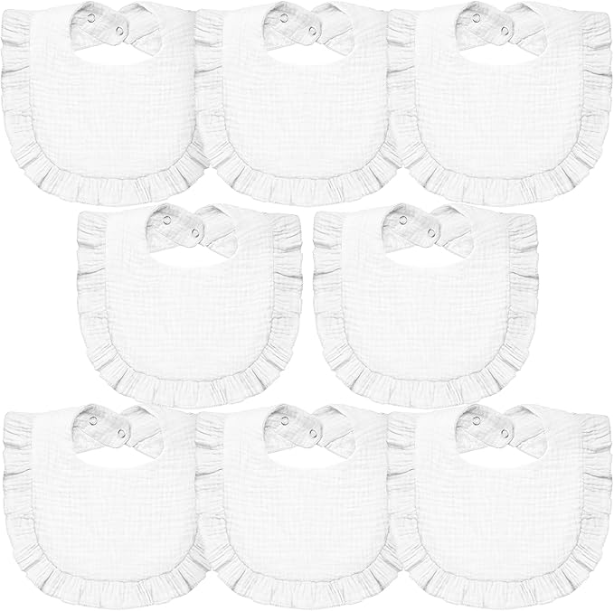 Lictin 8-Pack Muslin Baby Bibs - Bandana Drooling and Teething Bibs, Unisex Cotton