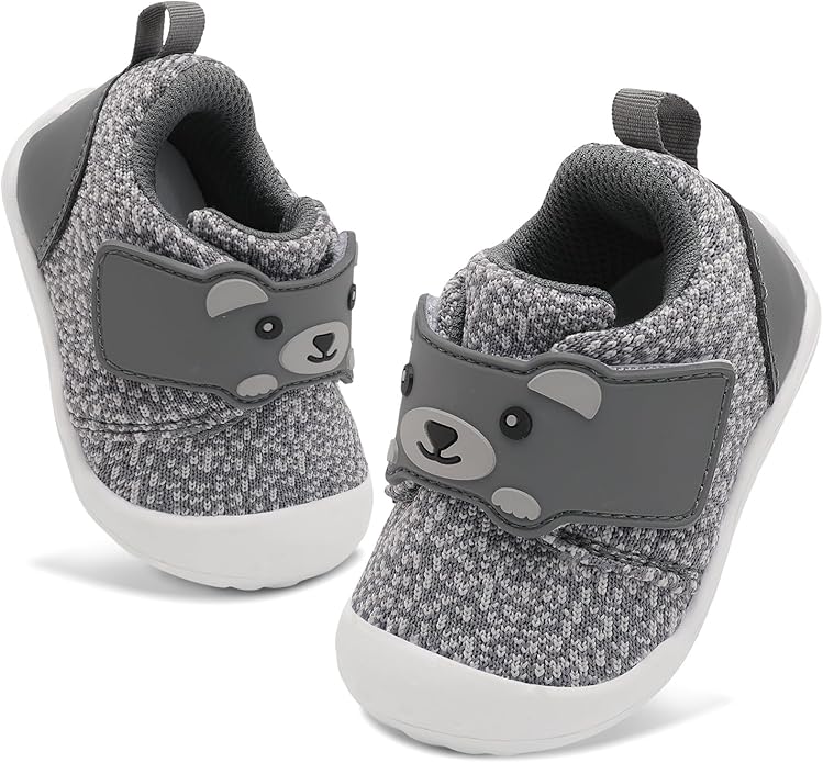 FEETCITY Baby Walking Shoes Wide Baby Shoes Boys Girls Infant Sneakers Crib Shoes Breathable Toddler Barefoot Shoes Slip On Shoes