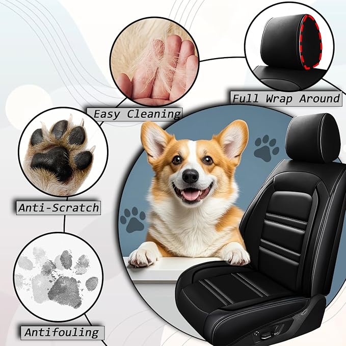 Seat Cover for Toyota Tundra 2000-2025 | Car Seat Covers Front Seats, Waterproof Seat Protectors, Automotive Front Seat Covers (Front Seat, Black)