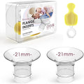 Flange Inserts 21mm for 24mm Flange/Shield, Flange Sizing Kit Silicone Flange Insert, Reduce 24mm Nipple Tunnel Down to 13mm, Breastfeeding Essentials Kit for New Moms, 2PCS