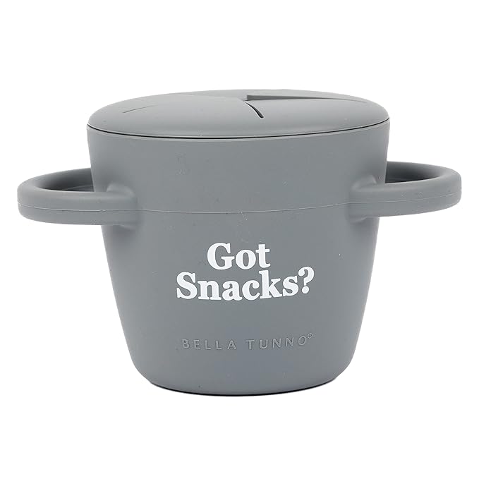 Bella Tunno Snack Cups for Toddlers, Silicone Spill Proof Food Container with Lid, Babies & Kids 6-12 Months, Got Snacks