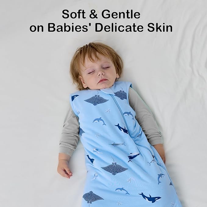 BubblePanda Rayon Made from Bamboo Sleep Sack 12-18 Months 0.5 Tog Soft Lightweight Toddler Sleep Sack 1t for Babies 2-Way Zipper Wearable Blanket Baby 12 Months
