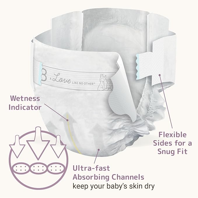 Bambo Nature Hypoallergenic Dream Baby Diapers, Premium Eco-Labeled Sustainable Diapers, Enhanced Leakage Protection, Totally Chlorine-free, Skin Friendly, and Super Absorbent - Size 3 (348 Count)