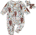 CIYCUIT Baby Girls Cactus Footies Newborn Zip Up Onesie Romper