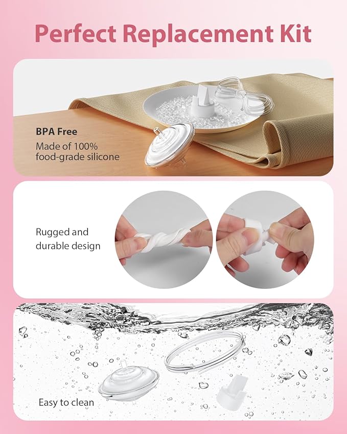Electric Breast Pump Parts Compatible with Spectra S1/S2/9 Plus, Duckbill Valves, Backflow Protector Membrane and Tubes (Not Original Spectra Accessories)