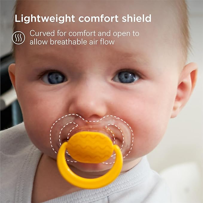 Smilo Baby Pacifier with Orthodontic Design for Healthy Dental Development - Stage 3 for Babies 9+ Months - Pack of 3X 100% Silicone Pacifiers BPA Free - Plum Purple