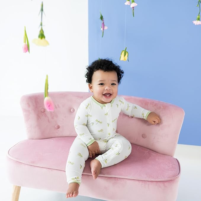 KYTE BABY Unisex Rayon Made From Bamboo Zippered Rompers 0-24 Months