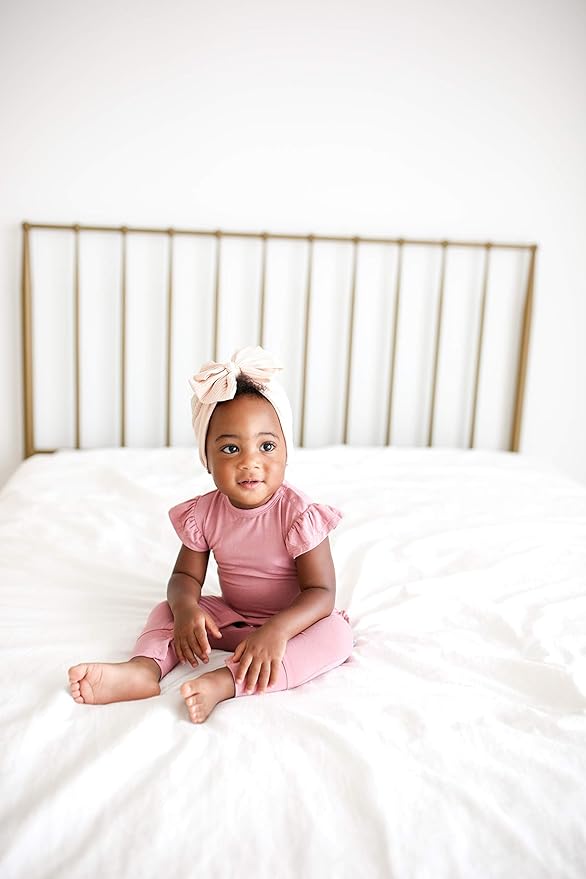 Posh Peanut Baby Girl Pajamas – Ruffled Cap Sleeve Romper PJs – Soft Viscose from Bamboo One-Piece for Babies & Toddlers