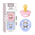 BIBS Colour Moomins Pacifier 2-Pack, BPA Free Pacifier, Round Nipple. Natural Rubber Latex, Made in Denmark, Size 1 (0-6 Months), Baby Pink/Hush