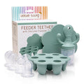 Little Twig Baby Fruit Feeder Pacifier Teether | Baby Food Freezer Tray with Lid | BPA Free Silicone Freezable Teether | Feeding Set for Breast Milk Ice Cubes, Baby Food, Vegetable Fruit Purees