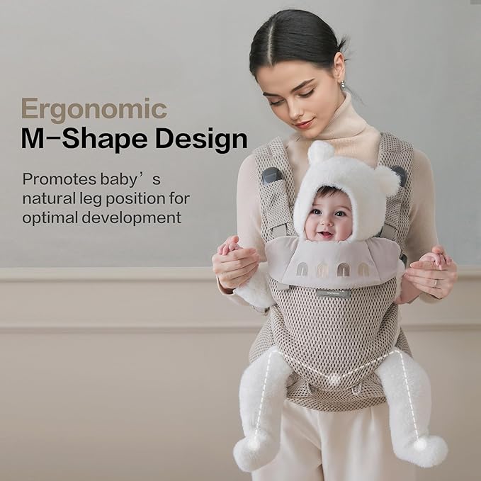 Rainbow Baby Carrier Newborn to Toddler, Breathable Mesh Baby Carrier with Adjustable Waist Rotary Knob, Enhanced Lumbar Support, Ergonomic, Sunshield,Lightweight Infant Carrier for 7-33 lbs