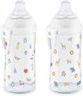NUK Active Cup, Fun Fruits and Animals, Amazon Exclusive Collection, 10 Oz, Pack of 2 – BPA Free, Spill Proof Transition Sippy Cup