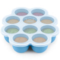 KeaBabies Silicone Food Freezer Trays with Lid, 2oz x 10 Pods Baby Food Storage Containers, Easy Puree Meal Prep, Breast Milk Silicone Freezer Molds, Dishwasher, Microwave Safe, BPA-Free (Misty Blue)