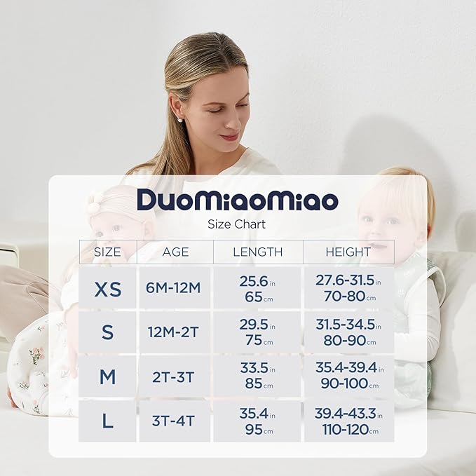Duomiaomiao 0.5 TOG Toddler Sleep Sack 36-48 Months 100% Cotton Lightweight Baby Sleep Sack with Feet, Breathable Comfy Toddler Wearable Blanket