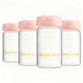 Breast Milk Storage Bottles 180ml 6oz BPA-Free Leak-Proof Baby Bottle for Breastmilk Storage Wide Neck Bottles with Screw Ring Sealing Disk Breastfeeding (Pink, 180ml-4Packs)