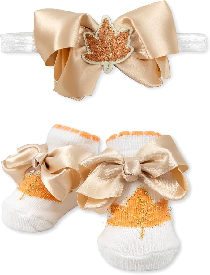 Baby Bib, Booties & Headwear Gift Set – 3 Piece Outfit for Boys & Girls – Halloween, Fall, Thanksgiving, Football & Christmas