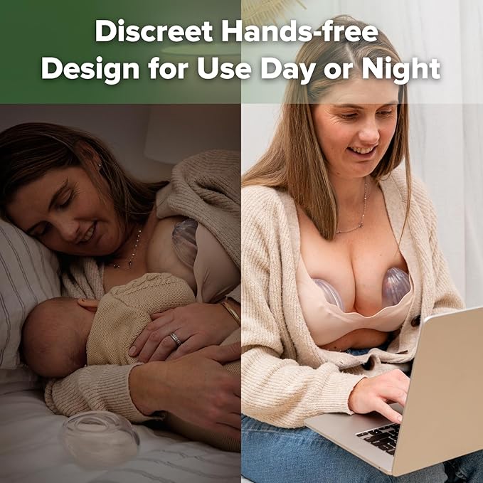 haakaa Wearable Breast Pump, Silicone Shell Breast Pump - Hands Free, Passive Breast Milk Collector Shield for Newborns, Breastfeeding, 120ml-2 pc